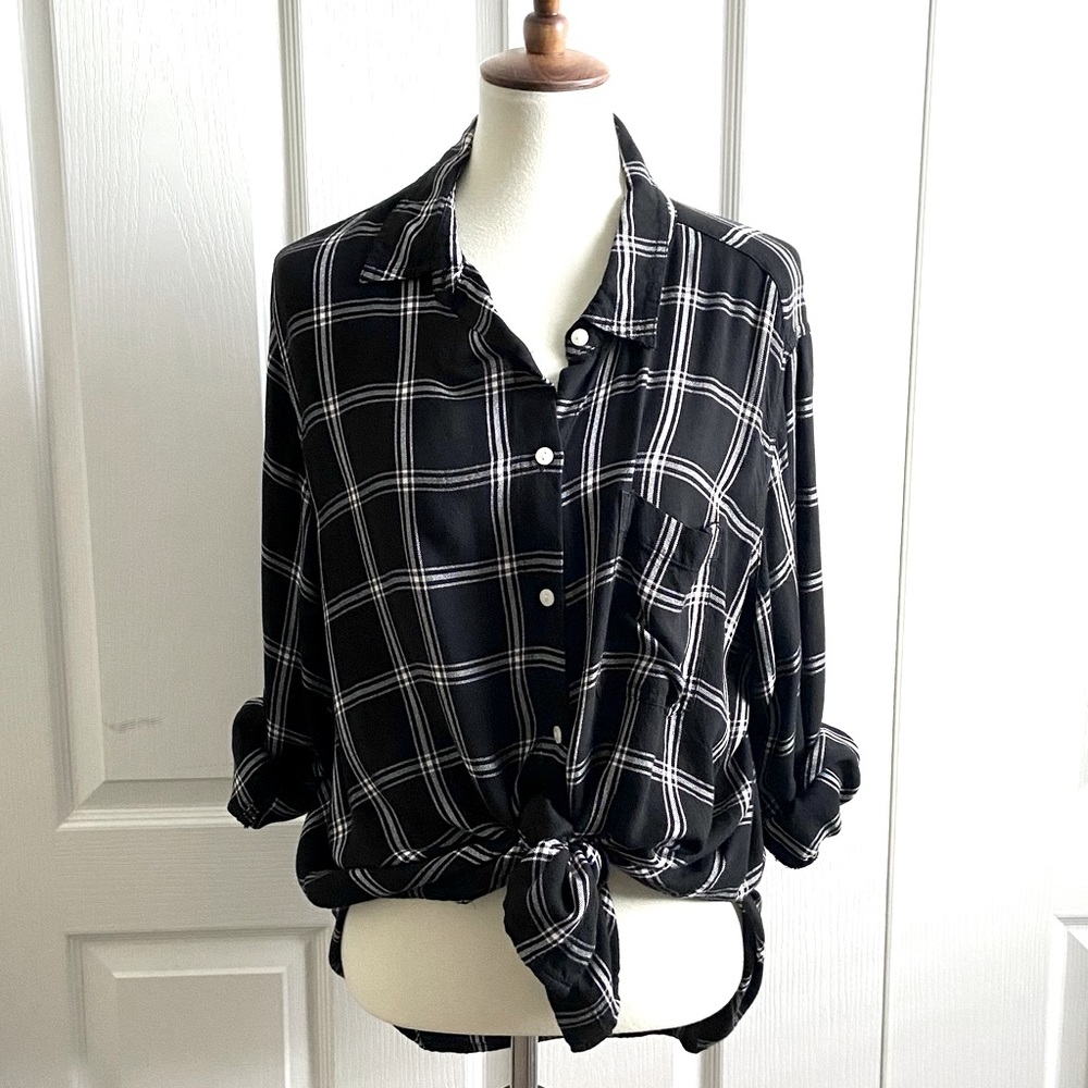 Old Navy Plaid Button Down Top Sz XXL